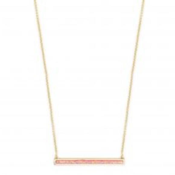 Kendra Scott Kelsey Gold and Pink Bar Necklace - Picture 1 of 3